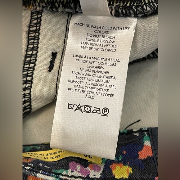 Meave By Anthropology Floral Motif Hi Waist Skinny Slit Jeans Size 26 - Picture 11 of 16